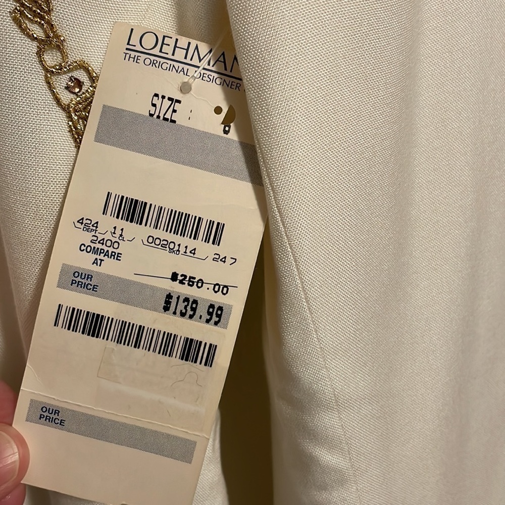 Vintage 80’s Women’s 6 Suit Jacket/Blazer Ivory Made in The USA Deadstock NWT - Picture 6 of 14